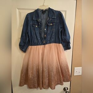 Girls size xl 16 lilt blue jean top dress